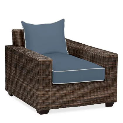 Navy Garden Wicker Chair Furniture Cushion Set - Deep Seat Outdoor Cushions