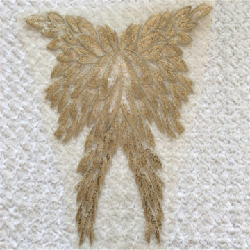 Gold sequins mesh flower embroidery clothing patch