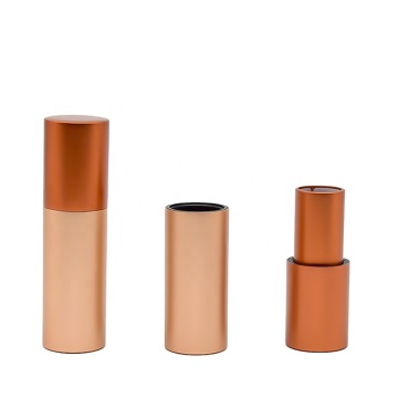Private Label Aluminum Rose Gold Lipstick Tubes - Free Samples, D12.1mm Round Metal Lipstick Containers