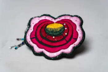 Yi Embroidered Rhododendron Pin