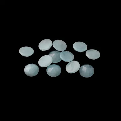 Natural Aquamarine Gemstone Round Cabochon Loose Gemstone