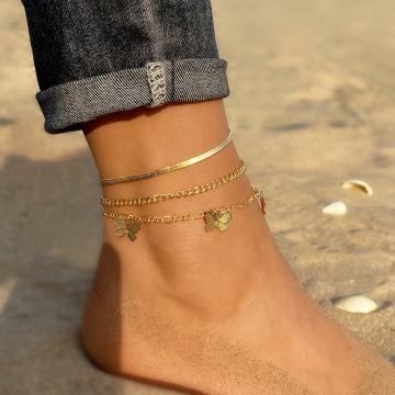 Wholesale Retro Gold Plated Fashion Jewelry Anklet Bracelet Set for Women
