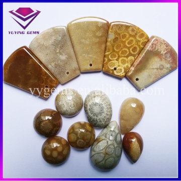 New Arrival Special Effect Natural Loose Chrysanthemum Jade Coral Gemstone
