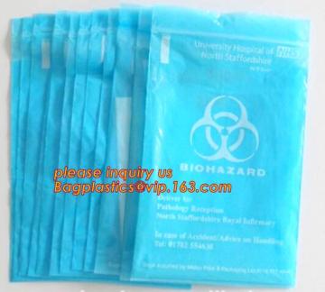 Zipper Locking Pouches for Specimens, Biohazard Specimen Bag, Biohazard Specimen Transport Bag, autoclavable bags