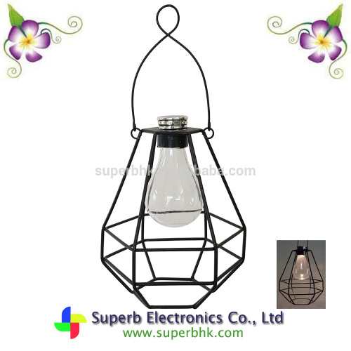 Decorative Solar Metal Lantern LED Light for Outdoor Use