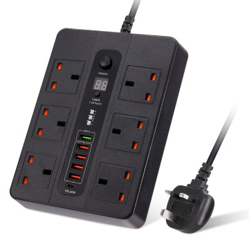 38W Multi-Functional Smart Socket with PD20W+QC3.0 Fast Charging Technology