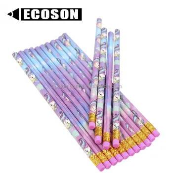 Custom Wooden Pencil with Shrink Film Heat Transfer Logo Design