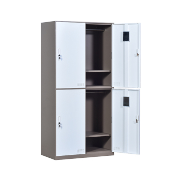 Armadietto del guardaroba in metallo portatile: design in acciaio a 4 porte