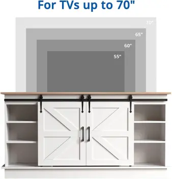 farmhouse TV Stands with Storage Cabinet
