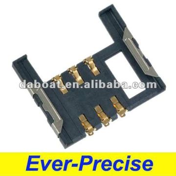 ROHS Compliant 6 Pin Push Sim Card Connector