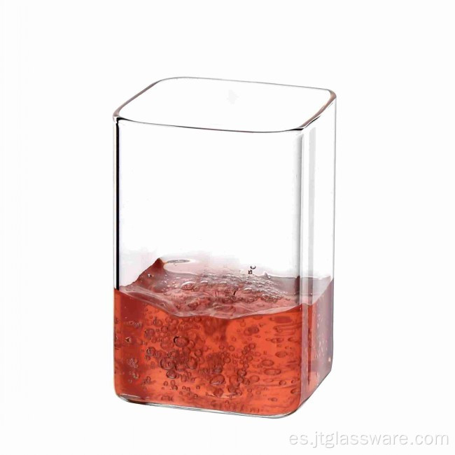 Vaso rectangular de vidrio de pared simple