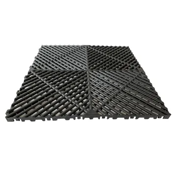 400x400x18mm Industrial Grade Anti-Slip PP Interlocking Garage Flooring Tiles: Removable Plastic Mats for Car Wash Applications
