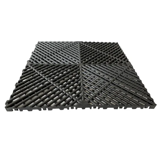 400x400x18mm Industrial Grade Anti-Slip PP Interlocking Garage Flooring Tiles: Removable Plastic Mats for Car Wash Applications