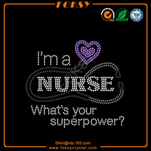 I'm a Nurse wholesale iron-on rhinestone transfer