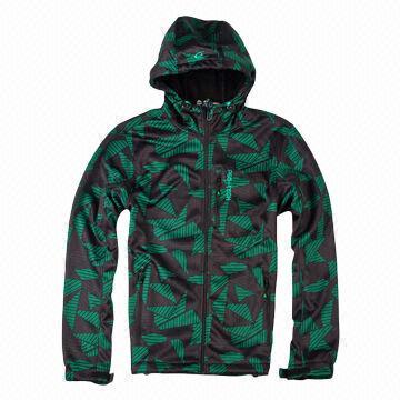Men's Softshell/Sports/Outdoor Winter Jacket, Adjustable Cuff and Bottom