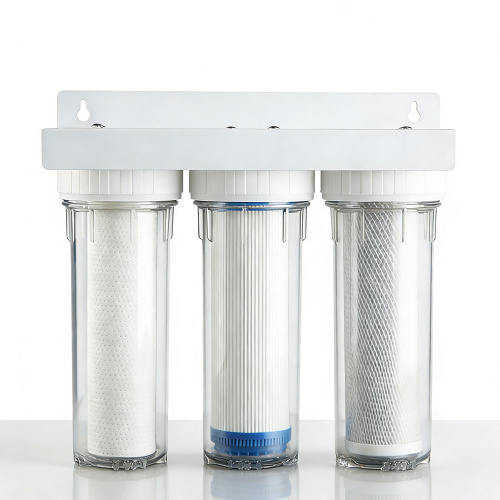 Prefiltro transparente de tres etapas de 10 pulgadas