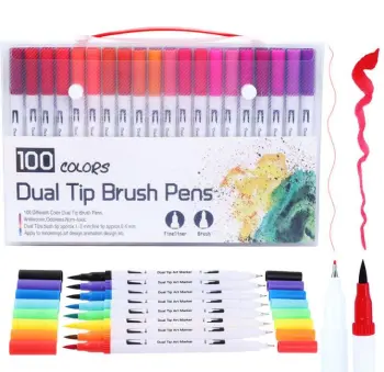 twin tips watercolor brush art marker pen