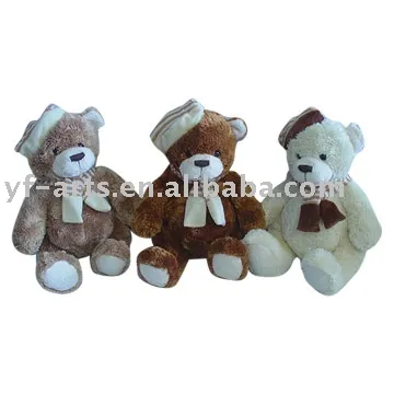 Plush Teddy Bears with Scarf and Hat