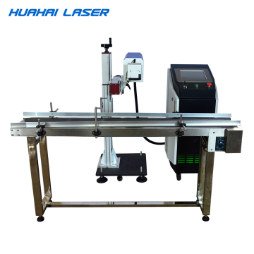 30W CO2 9.3um online flying laser marking machine for PET water bottle
