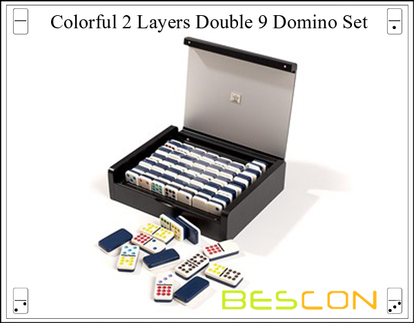 Colorful 2 Layers Double 9 Domino Set