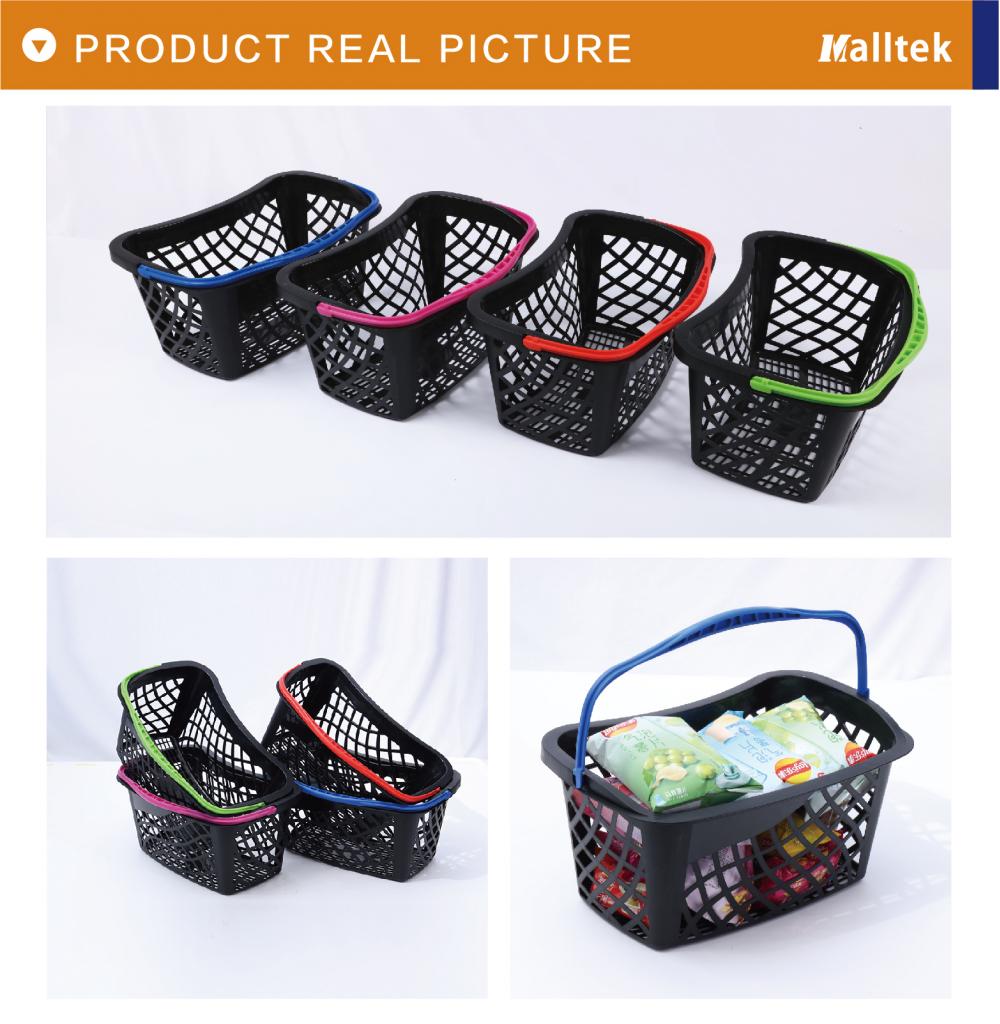 Supermarket New Designed Single handle Plastic Basket