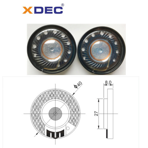 HIFI sound 40mm 32ohm 30mW headphone speaker driver