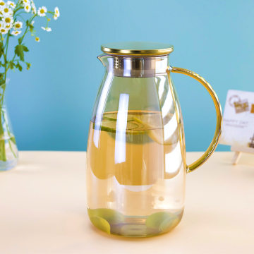 Luxury 2200ML Electroplated Borosilicate Glass Water Jug