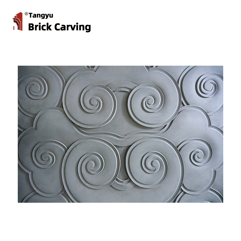 Stone wall tiles with auspicious cloud motifs