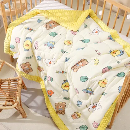 Factory Direct Baby Blanket: Knit Swaddle Quilt with Minky Dot Print