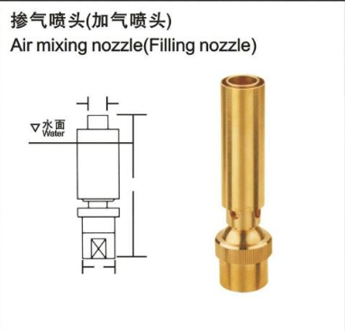 Air mixing fountain nozzle(Filling fountain nozzle)