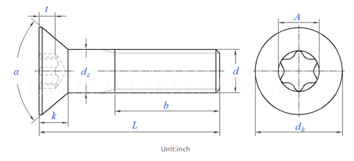 Alloy Steel Torx Flat Head Machine Screws
