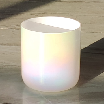 Q&#39;R Méditation Sound Perle White Crystal Singing Bowl