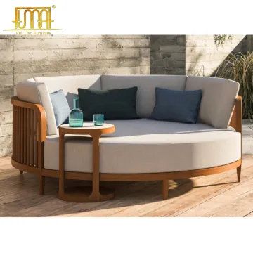 Teak Wood Designer Daybed with Cushion for Hotel Outdoor Furniture