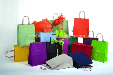 kraft paper bag with solid color for shopping, garment and gift