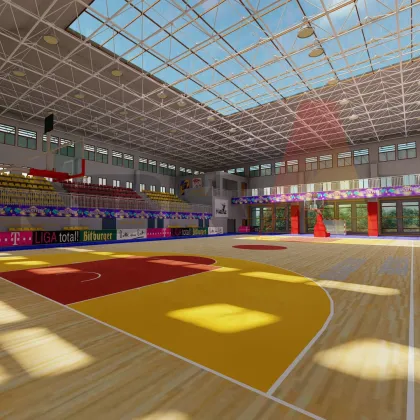 Easy Installation Eco-Friendly Indoor Sports Wood Flooring
