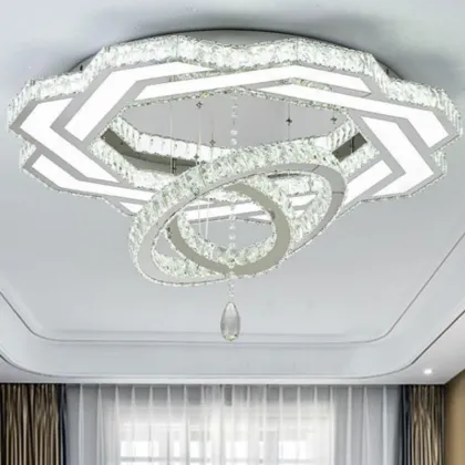 Modern Crystal Ceiling Lamps for High Ceilings