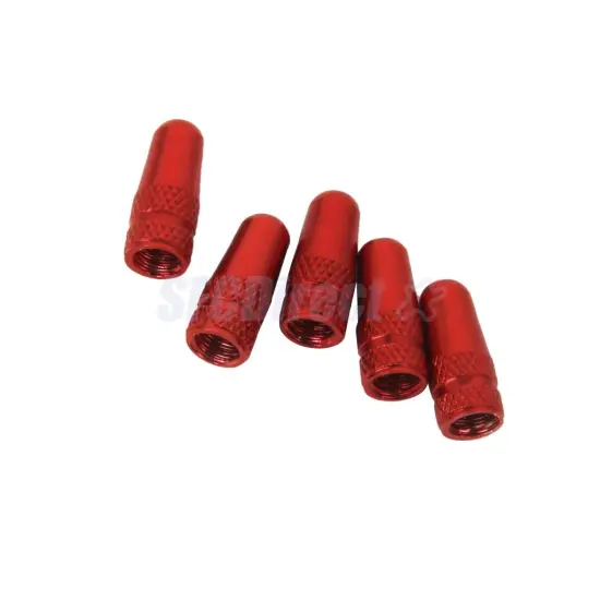 5 Pieces Bike Presta Air Valve Caps Red+High Pressure Nylon Tire Protector