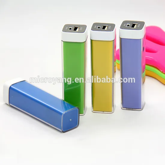 Custom high quality colourful portable power bank 2600mah with free logo