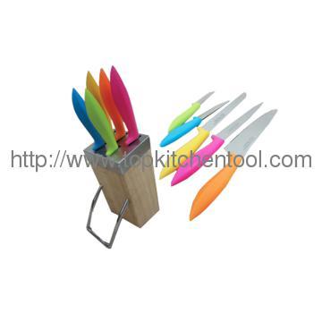 kitchen knife set with  PP  block