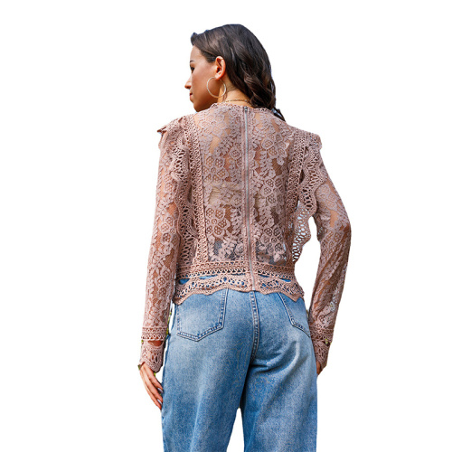 Tops Tees And Blouses women's Temperament bottoming lace long-sleeved shirt Supplier