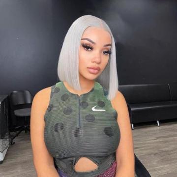 Silver Grey Straight Bob Wig