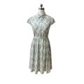 Leaf-print Belted Shirtdress In Blue