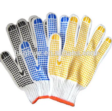 bleach white cotton knitted glove safety products cotton knitting glove HKC5001
