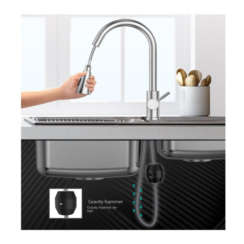 Stainless Steel Cold Hot Pull Down Kitchen Faucet