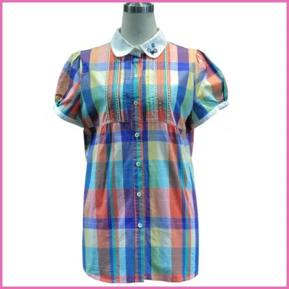 smock top and colored stripe chiffon blouse