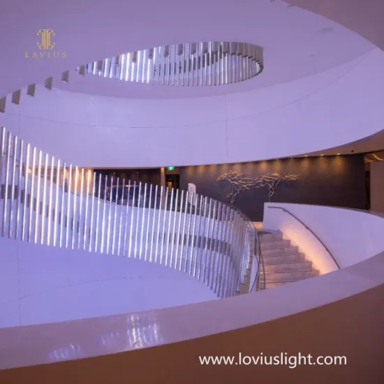 2022 new style stair chandelier color chandelier hanging stair project large-scale custom shopping mall hotel chandelier