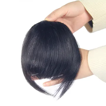 Colored clip in human hair bangs, Brazilian human hair fringes for women