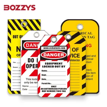BOZZYS 2-Sided Danger PVC Plastic Weatherproof Safety Tags for LOTO System