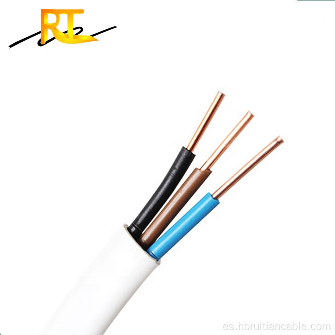 Cable de gemela de chaqueta PVC de núcleo de cobre plano