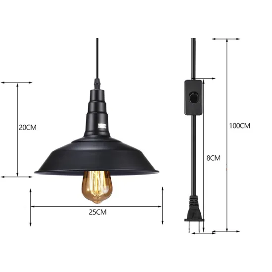Industrial Style Vintage E26/E27 Pendant Chandelier for Dining Room with Plug-In Cord